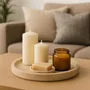 Decorative objects - Round Decorative Tray in Natural Travertine – Made in Italy - KALU CREATIONS