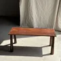 Tables basses - Table basse en teck brun de seconde main indonésienne pieds coniques - OFFICE OBJETS