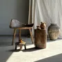 Coffee tables - Brown petrified wood side table H46 D29 - 3338 - OFFICE OBJETS