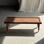 Coffee tables - Indonesian brown teak coffee table, border and H40 cylinder legs - OFFICE OBJETS