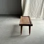 Coffee tables - Indonesian brown teak coffee table, border and H40 cylinder legs - OFFICE OBJETS