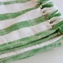 Plaids - Throw Jax — Coton flammé rayé à franges - ML FABRICS