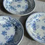 Everyday plates - Set of 3 blue earthenware plates from Gien Model Fleurette D22.5 - OFFICE OBJETS