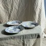 Everyday plates - Set of 3 blue earthenware plates from Gien Model Fleurette D22.5 - OFFICE OBJETS