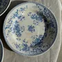 Everyday plates - Set of 3 blue earthenware plates from Gien Model Fleurette D22.5 - OFFICE OBJETS
