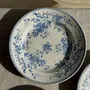 Everyday plates - Set of 3 blue earthenware plates from Gien Model Fleurette D22.5 - OFFICE OBJETS