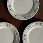 Everyday plates - Set of 3 small dessert plates with blue flower border Pas de Mar - OFFICE OBJETS