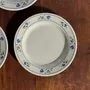 Everyday plates - Set of 3 small dessert plates with blue flower border Pas de Mar - OFFICE OBJETS
