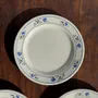 Everyday plates - Set of 3 small dessert plates with blue flower border Pas de Mar - OFFICE OBJETS