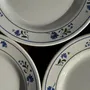 Everyday plates - Set of 3 small dessert plates with blue flower border Pas de Mar - OFFICE OBJETS
