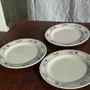 Everyday plates - Set of 3 small dessert plates with blue flower border Pas de Mar - OFFICE OBJETS