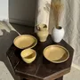 Assiettes au quotidien - Lot de 2 assiettes creuses en grès liseré brun et marron D21,5 - OFFICE OBJETS