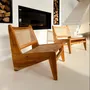 Armchairs - Lazy armchair in teak and natural cane - DESIGN TRIP