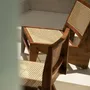 Armchairs - Lazy armchair in teak and natural cane - DESIGN TRIP