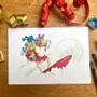 Card shop - Xmas postcard- Père Noël Surfing - POP ET SES FRÈRES