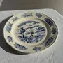 Formal plates - Antique earthenware plate decorated with a blue landscape D24.5 - OFFICE OBJETS