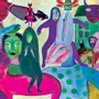 Pièces uniques - The Carnival Art Mural | 100x100 cm - ELCIELA
