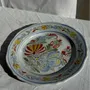 Assiettes de réception - Assiette décorative ancienne IB Quimper à décor floral polychrome D24 - OFFICE OBJETS