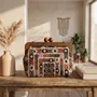 Sacs et cabas - Sac brodé baloutche terracotta et gris avec cadre en bois de noyer - DASTHAA