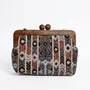 Sacs et cabas - Sac brodé baloutche terracotta et gris avec cadre en bois de noyer - DASTHAA