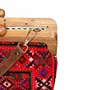 Sacs et cabas - Sac brodé baloutche rouge rubis et vert émeraude avec cadre noyer - DASTHAA