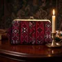 Sacs et cabas - Sac à fermoir clip brodé baloutche rouge carmin et vert émeraude - DASTHAA