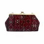 Sacs et cabas - Sac à fermoir clip brodé baloutche rouge carmin et vert émeraude - DASTHAA