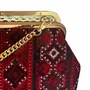 Sacs et cabas - Sac à fermoir clip brodé baloutche rouge carmin et vert émeraude - DASTHAA