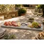 Plats et saladiers - Plateau de service en marbre avec poignée métallique –Élégance artisal - KALU CREATIONS