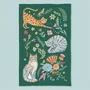Tea towel - Folk Art Cats Tea Towel - ZOOH
