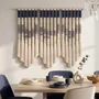 Autres décorations murales - Indigo Wave : installation murale asymétrique moderne en macramé faite - SARMAL DESIGN
