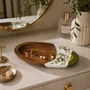 Plats et saladiers - Plat de service en noyer peint à la main – Collection Olive - DASTHAA