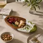 Plats et saladiers - Plat de service en noyer peint à la main – Collection Olive - DASTHAA