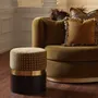 Tabourets pour collectivités - Pouf Lune B rond diam 40cm, asisse tissu COM/COL, base laiton et Bois - DUISTT
