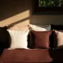 Fabric cushions - NO-MAD Prakrit Cushion Cover in Cotton Jute with Embroidery - NO-MAD