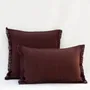 Fabric cushions - NO-MAD Prerit Cushion Cover in Cotton Jute with Hand-Frayed Edges - NO-MAD