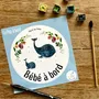Objets déco enfant - Sticker Bébé À Bord - La Baleine et Son Baleineau Fleurs Français - POP ET SES FRÈRES