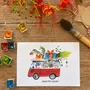 Card shop - Xmas postcard - Le Van Rouge de Noël - POP ET SES FRÈRES