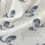 Fabrics - Muslim cotton fabric - Les Baleines Bleues - POP ET SES FRÈRES