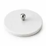 Plats et saladiers - Plateau de service rond en marbre avec bouton en inox - KALU CREATIONS