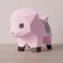 Children's decorative items - Papercraft 3D DIY Kits - Mini Paper Pig - MOKI MOKI