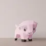Children's decorative items - Papercraft 3D DIY Kits - Mini Paper Pig - MOKI MOKI
