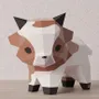 Children's decorative items - Papercraft 3D DIY Kits - Mini Paper Cow - MOKI MOKI