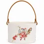 Decorative objects - Hand-Painted Ceramic Basket – Floral Birds Collection - DASTHAA