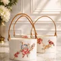 Decorative objects - Hand-Painted Ceramic Basket – Floral Birds Collection - DASTHAA