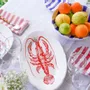 Parfums pour soi et eaux de toilette - ASSIETTES PLATES RAYURES ROUGE & BLEU - Set de 6 - CASA AMALFI