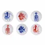 Parfums pour soi et eaux de toilette - ASSIETTES PLATES POISSON ROUGE & BLEU - Set de 6 - CASA AMALFI