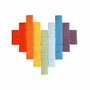 Stained glass decoration - Decorative adhesive glass mosaic heart #01 - PIXELBOX
