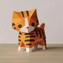 Children's decorative items - Papercraft 3D DIY Kits - Red Paper Mini Cat - MOKI MOKI