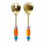 Flatware - Set of 2 steel salad servers with resin handle - WD LIFESTYLE